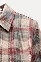 PLAID SHOULDER PAD SHIRT ZW COLLECTION