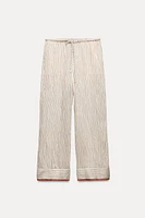 CONTRAST PAJAMA-STYLE PANTS ZW COLLECTION