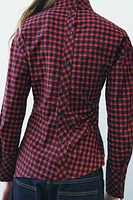 CHECKERED RUCHED BLOUSE ZW COLLECTION