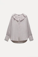 RUFFLED GINGHAM SHIRT ZW COLLECTION