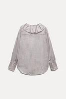 RUFFLED GINGHAM SHIRT ZW COLLECTION