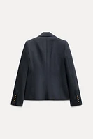 WOOL BLEND BUTTON BLAZER ZW COLLECTION