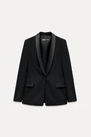 SATIN EFFECT LAPEL TUXEDO JACKET