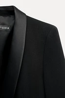 SATIN EFFECT LAPEL TUXEDO JACKET