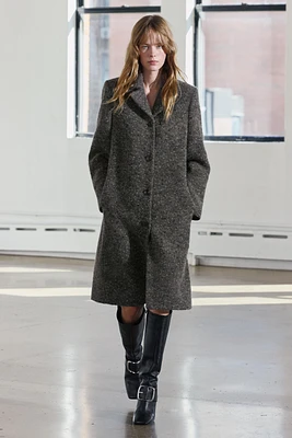 MANTECO WOOL BLEND BOUCLE COAT ZW COLLECTION