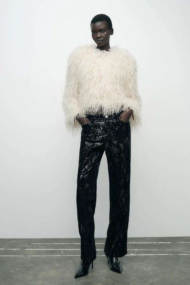 VELVET SEQUIN PANTS