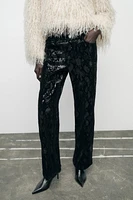 VELVET SEQUIN PANTS