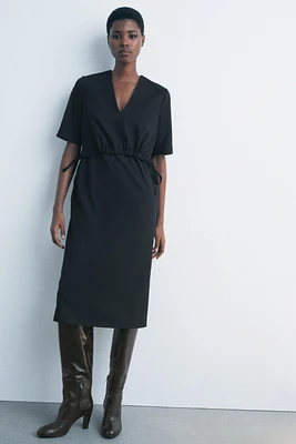 V-NECK MIDI DRESS ZW COLLECTION