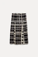 CHECKERED PLEATED SKIRT ZW COLLECTION