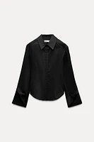 SHOULDER PAD POPLIN SHIRT ZW COLLECTION