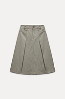 CHECKERED MIDI SKIRT ZW COLLECTION