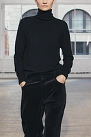 BASIC 100% WOOL HIGH COLLAR SWEATER