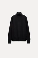 BASIC 100% WOOL HIGH COLLAR SWEATER