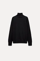 BASIC 100% WOOL HIGH COLLAR SWEATER