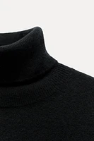 BASIC 100% WOOL HIGH COLLAR SWEATER