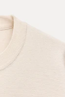 BASIC PLAIN KNIT SWEATSHIRT