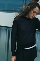 SEMI-SHEER FINE KNIT SWEATER