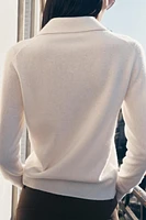 CASHMERE AND WOOL POLO SWEATER