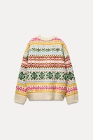 OVERSIZE JACQUARD KNIT SWEATER