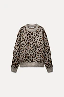 JACQUARD KNIT ANIMAL PATTERN SWEATER