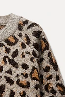 JACQUARD KNIT ANIMAL PATTERN SWEATER