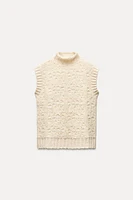 TEXTURED KNIT SWEATER VEST