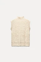 TEXTURED KNIT SWEATER VEST