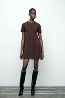 PLAIN KNIT MINI DRESS