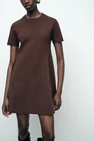 PLAIN KNIT MINI DRESS