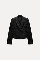 TEXTURED FLOWER TAILORED BLAZER