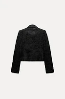 TEXTURED FLOWER TAILORED BLAZER