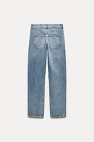 ZW COLLECTION STRAIGHT MID-WAIST STUDDED JEANS