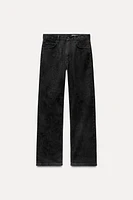 STRAIGHT CUT MID RISE FLOCKED JEANS ZW COLLECTION