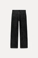 STRAIGHT CUT MID RISE FLOCKED JEANS ZW COLLECTION