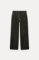 RELAXED MID WAIST WAXED JEANS ZW COLLECTION