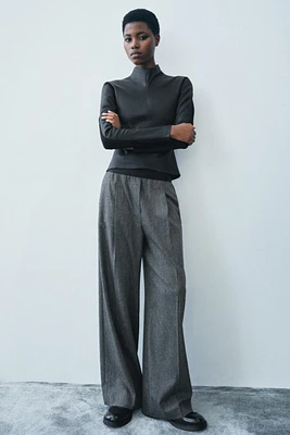 CONTRASTING WAIST PANTS ZW COLLECTION