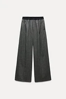 CONTRASTING WAIST PANTS ZW COLLECTION