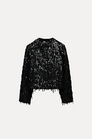 FRINGED SEQUIN JACKET