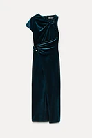 VELVET MIDI DRESS