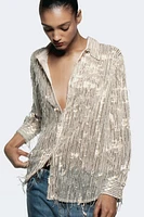 SEQUIN FRINGED SHIRT