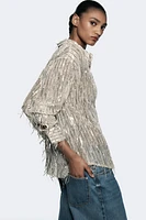 SEQUIN FRINGED SHIRT