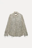 SEQUIN FRINGED SHIRT