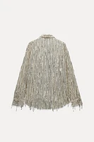 SEQUIN FRINGED SHIRT