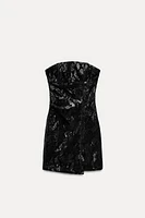 VELVET SEQUIN MINI DRESS