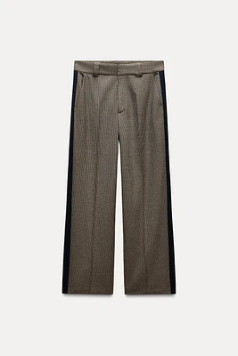 CHECKERED PANTS WITH SIDE STRIPE ZW COLLECTION