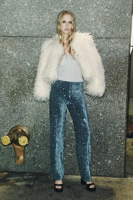 VELVET SEQUIN PANTS