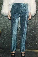 VELVET SEQUIN PANTS