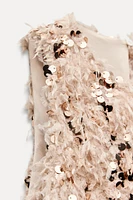 FRAYED SEQUIN TOP