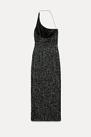 ASYMMETRIC SEQUIN DRESS