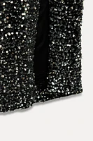 ASYMMETRIC SEQUIN DRESS